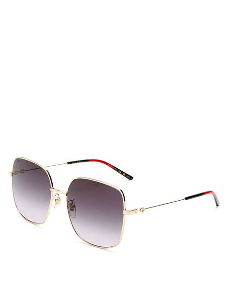 Gucci Women's Light Glasant 59mm Butterfly Sunglasses Gold